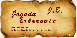 Jagoda Brborović vizit kartica